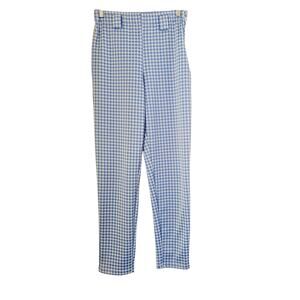 Forever 21 Blue Gingham Women's Size M Pants Stretch Zip Tapered Vintage Style